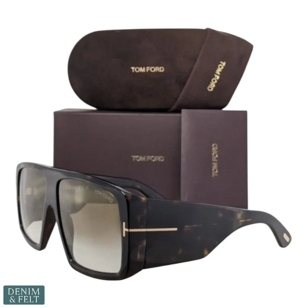 Tom Ford Raven FT1036/S Sunglasses Dark‎ Tortoise Brown Gradient 52F Italy NEW!!